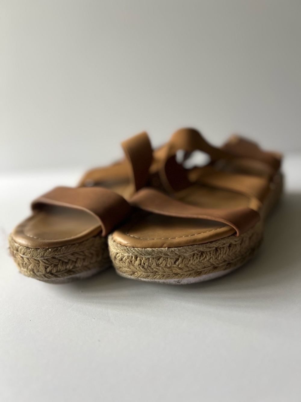 Moda Tan Leather Espadrille Sandals